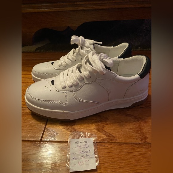 Madewell Court Sneakers in White and Black Leather - Picture 8 of 8